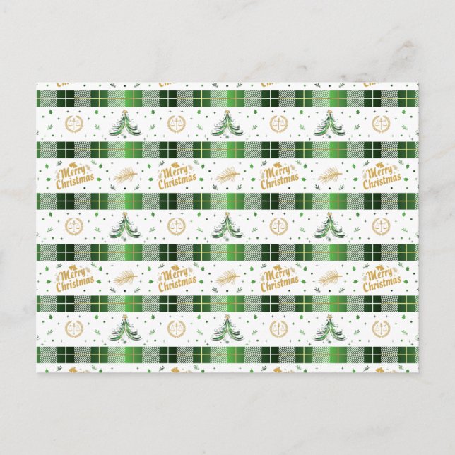 Postal Árbol de Navidad del abogado - Escala de justicia (Anverso)