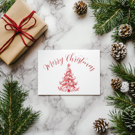 Postal Árbol de navidad del tocador rojo