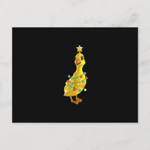 Postal Árbol de Navidad Duck T Luces Decoración Estrella