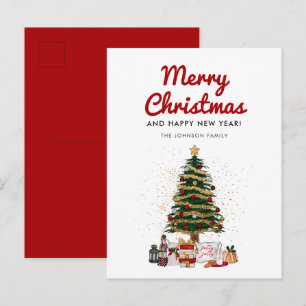 Postal Árbol de Navidad Elegante Fiesta