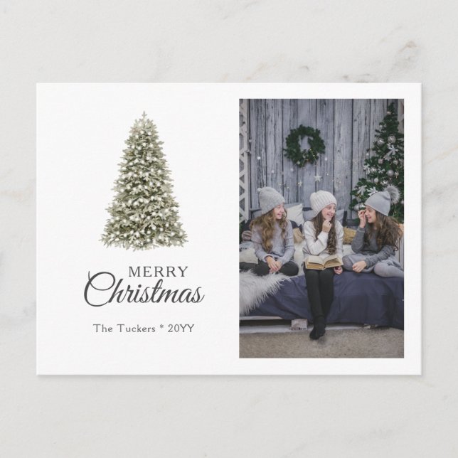 Postal Árbol de Navidad Elegante Foto Feliz Navidad (Anverso)