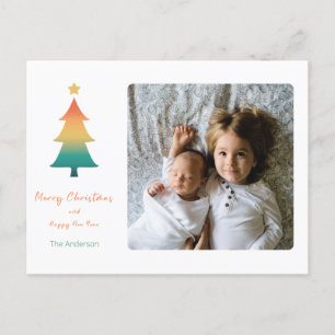 Postal Árbol de Navidad en el crepúsculo saludo de Navida