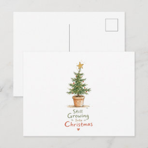 Postal Árbol de Navidad en maceta acuarela
