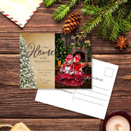 Postal Árbol de Navidad en pergamino nueva foto de casa e