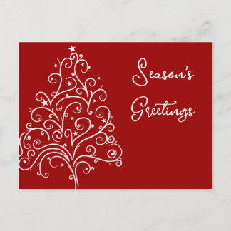 Postal Árbol de Navidad en temporada de negocios rojos Sa