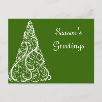 Postal Árbol de Navidad en temporada de negocios verdes s