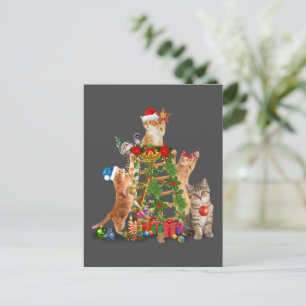 Postal Árbol de Navidad Gato Navidades feos Gato Mamá Pap
