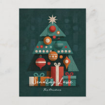 Árbol de Navidad Geométrico Retro