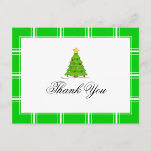 Postal Árbol de Navidad Gracias Verde