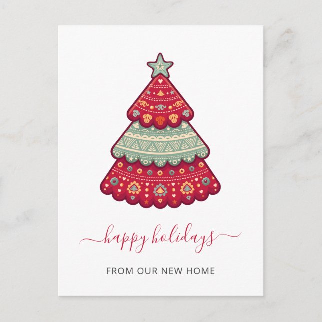 Postal Árbol de Navidad lindo que hemos movido las vacaci (Anverso)