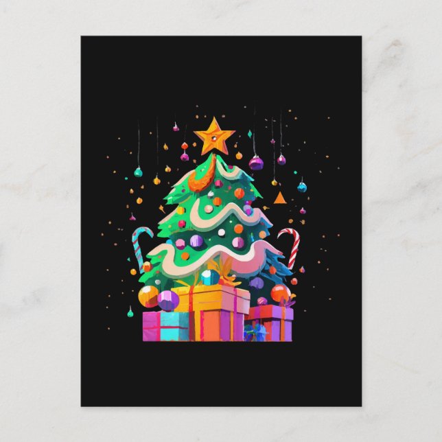 Postal Árbol de Navidad Magia Resplandor (Anverso)