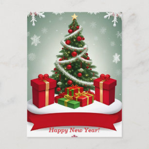 Postal 🎁 Árbol de Navidad Mágico Invierno Paisaje Invern