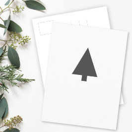Postal Árbol de Navidad minimalista | Blanco y negro simp