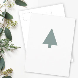 Postal Árbol de Navidad mínimo | Sage Green Clean Simple