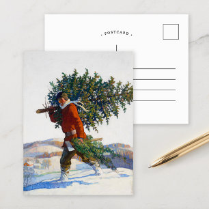 Postal Árbol de Navidad   N.C. Wyeth