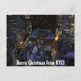 Postal Árbol de Navidad oculto en Manhattan de noche