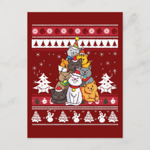 Postal Árbol de Navidad para Gatos