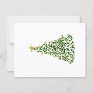 Postal Árbol de Navidad pintado a mano
