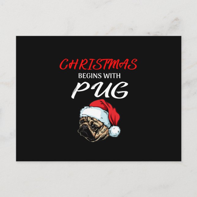 Postal Árbol de Navidad Pitbull Cubierto De Lámparas (Anverso)