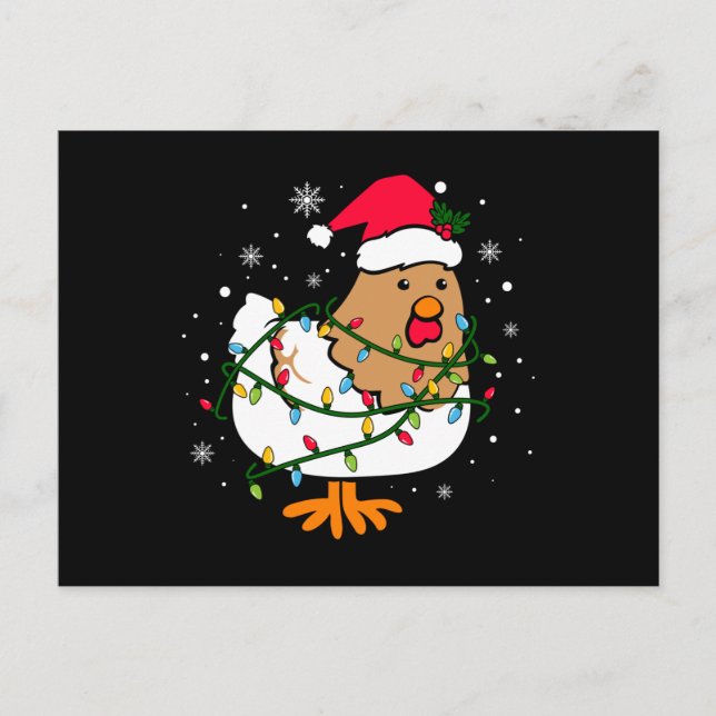 Postal Árbol de Navidad Pollo, Navidades de los amantes d (Anverso)
