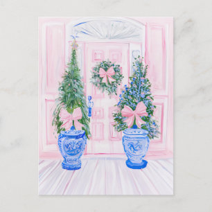 Postal Árbol de Navidad Preppy Chinoiserie Ginger Jar