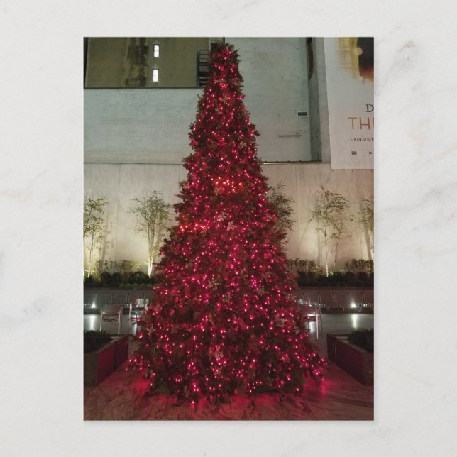 Postal Árbol de Navidad Rojo - NYC (Anverso)