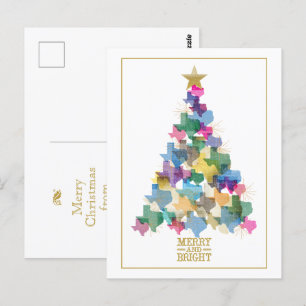 Postal Árbol de Navidad Rústico de Texas
