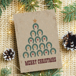 Postal Árbol de Navidad Rústico Herradura