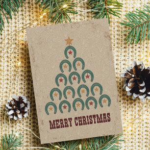 Postal Árbol de Navidad Rústico Herradura