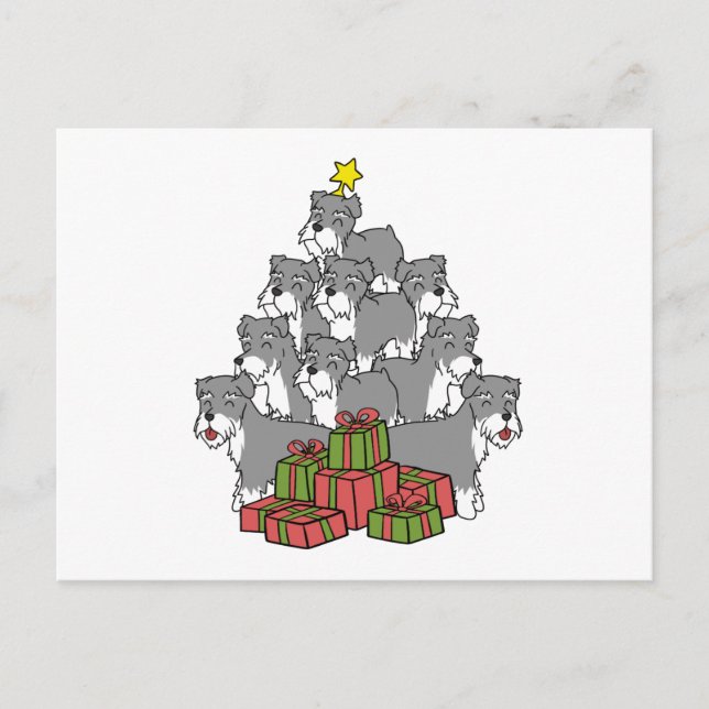 Postal Árbol de Navidad Schnauzer (Anverso)