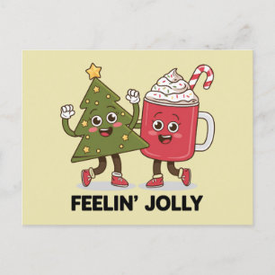 Postal Árbol de Navidad Sentirse Alegre Amante del Café I