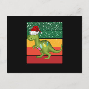 Postal árbol de navidad t-rex