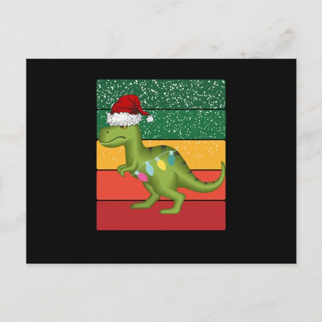 Postal árbol de navidad t-rex (Anverso)
