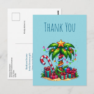 Postal Árbol de Navidad Tropical Palma Gracias           