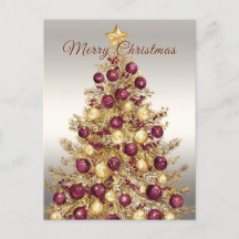 Árbol de Navidad vacaciones Burgundy oro