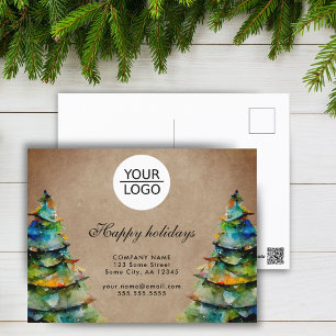 Postal Árbol de Navidad vacaciones texto personalizado añ