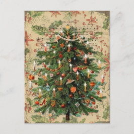 Postal Árbol de Navidad Victoriano Preciosamente Decorado
