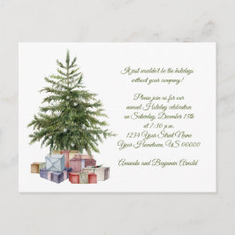 Postal Árbol de Navidad Vintage presenta fiesta de Navida