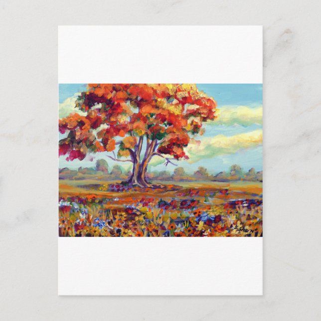Postal Árbol de otoño (Anverso)