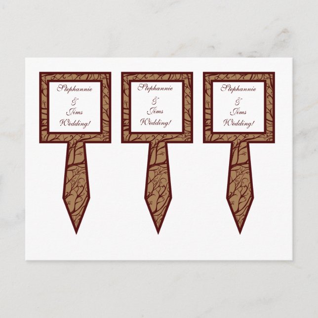 Postal Árbol de otoño de 3 copas de pasteles de copa (Anverso)