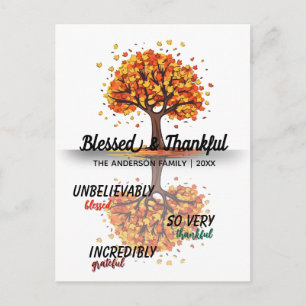 Postal Árbol de Otoño Feliz Día de Acción de Gracias Bend