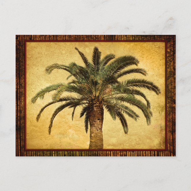 Postal Árbol de palmas de época - Plantilla personalizada (Anverso)