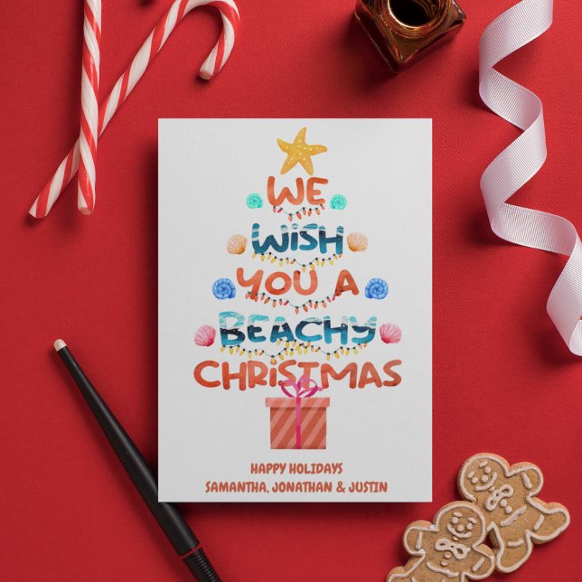 Postal Árbol de playa tropical de navidades (Subido por el creador)