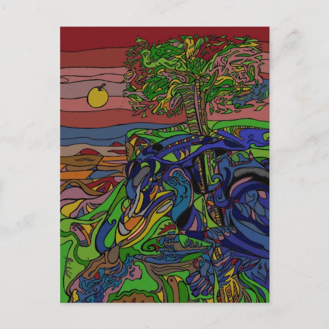 Postal Árbol de raven (Anverso)