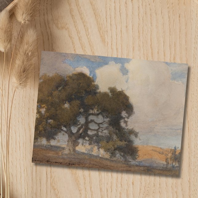 Postal Árbol de roble (1910) - Majestuosa acuarela de épo (Subido por el creador)