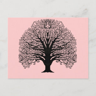 Postal Árbol de Swirl Negro
