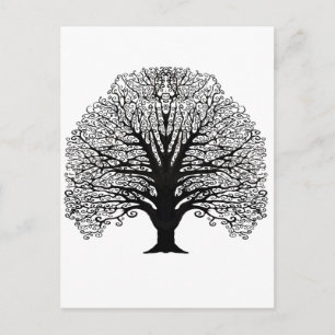 Postal Árbol de Swirl Negro