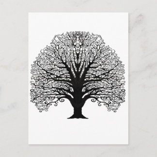 Postal Árbol de Swirl Negro