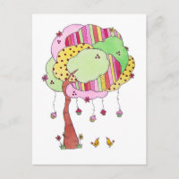 Árbol de torta caprichosa con aves dulces acuarela