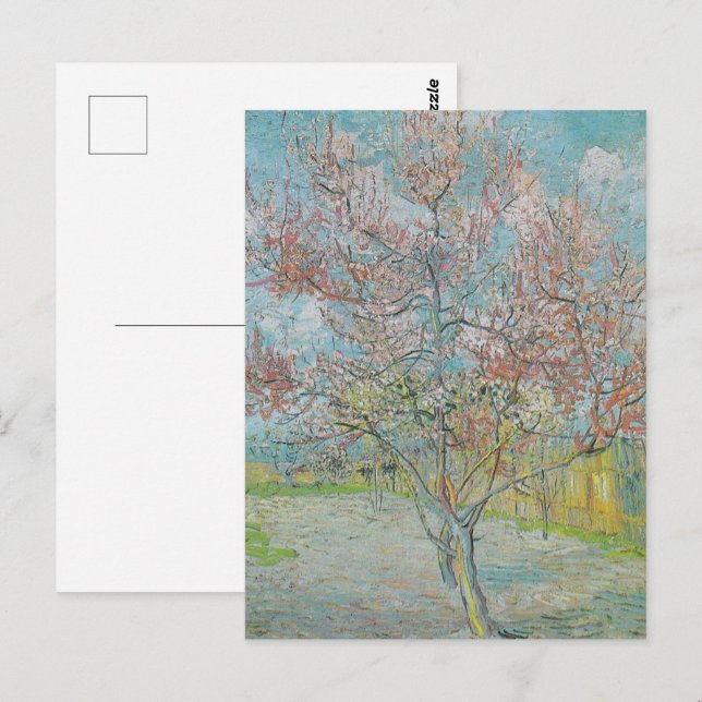 Postal Árbol de turba de flores (Anverso / Reverso)